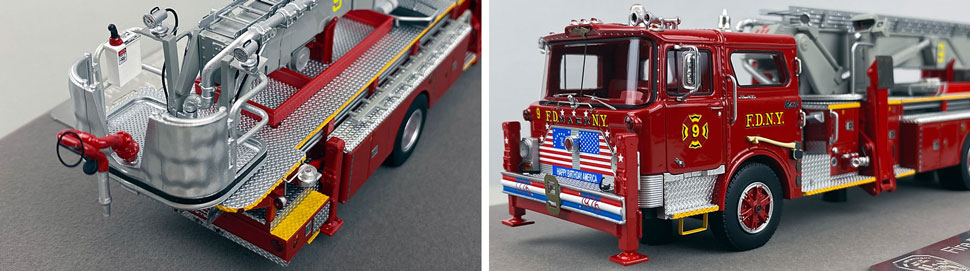 Closeup pictures 3-4 of FDNY's 1972 Mack CF/Baker Tower Ladder 9 scale model