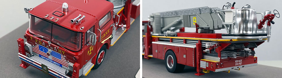 Closeup pictures 7-8 of FDNY's 1972 Mack CF/Baker Tower Ladder 9 scale model