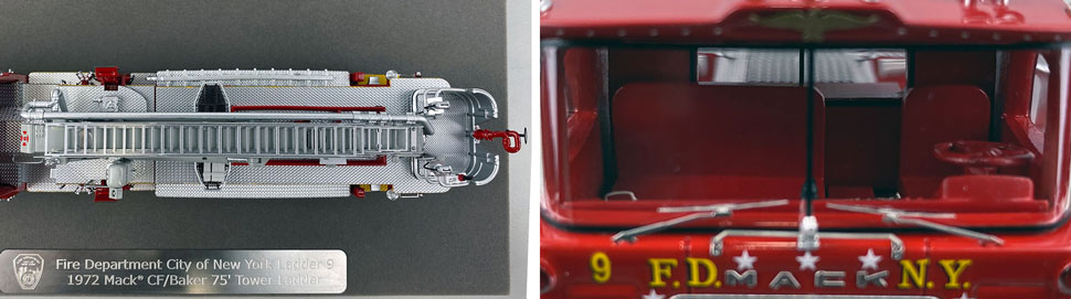 Closeup pictures 13-14 of FDNY's 1972 Mack CF/Baker Tower Ladder 9 scale model
