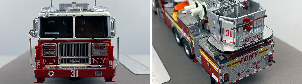 Closeup pictures 1-2 of the FDNY Ladder 31 scale model