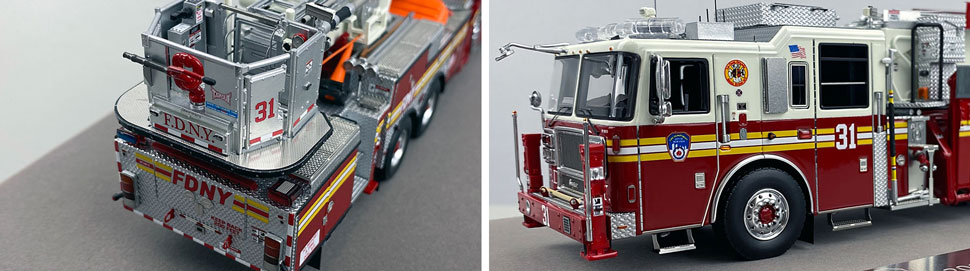 Closeup pictures 3-4 of the FDNY Ladder 31 scale model