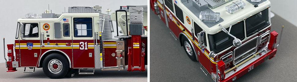 Closeup pictures 5-6 of the FDNY Ladder 31 scale model