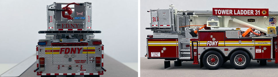 Closeup pictures 9-10 of the FDNY Ladder 31 scale model