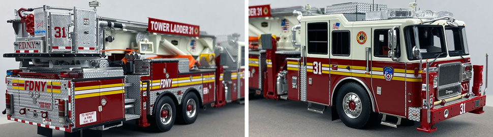 Closeup pictures 11-12 of the FDNY Ladder 31 scale model