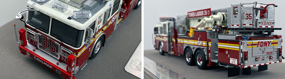 Closeup pictures 7-8 of the FDNY Ladder 35 scale model