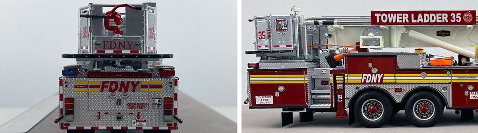 Closeup pictures 9-10 of the FDNY Ladder 35 scale model