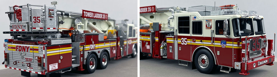 Closeup pictures 11-12 of the FDNY Ladder 35 scale model