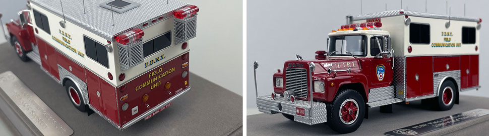 Closeup pictures 1-2 of the FDNY 1985 Mack R-Saulsbury Field Communications scale model