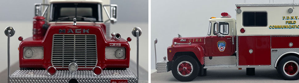 Closeup pictures 13-14 of the FDNY 1985 Mack R-Saulsbury Field Communications scale model