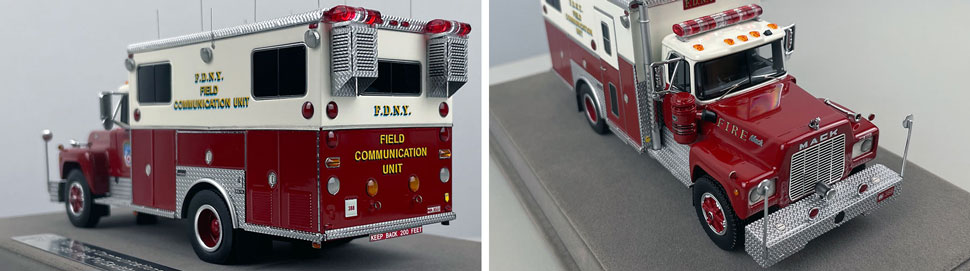 Closeup pictures 3-4 of the FDNY 1985 Mack R-Saulsbury Field Communications scale model