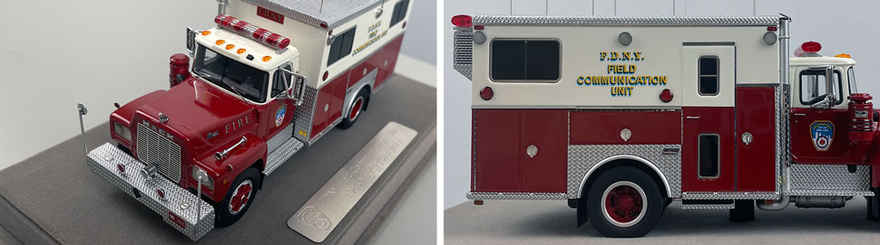 Closeup pictures 7-8 of the FDNY 1985 Mack R-Saulsbury Field Communications scale model