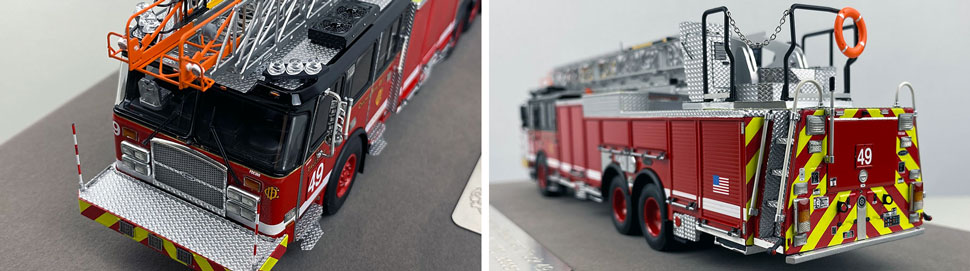 Closeup pics 7-8 of Chicago Fire Department E-One 100' Truck 49 scale model