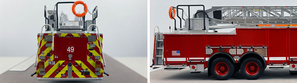 Closeup pics 9-10 of Chicago Fire Department E-One 100' Truck 49 scale model