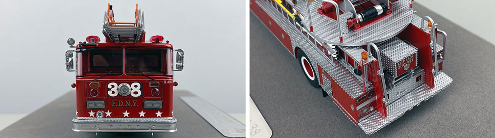 Closeup pictures 1-2 of the FDNY's 1983 Ladder 38 scale model