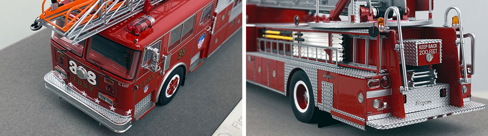 Closeup pictures 9-10 of the FDNY's 1983 Ladder 38 scale model