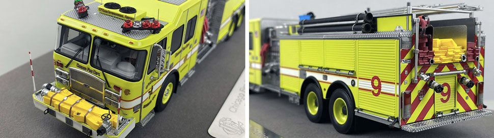 Close up images 7-8 of Chicago O'Hare Engine 9 scale model