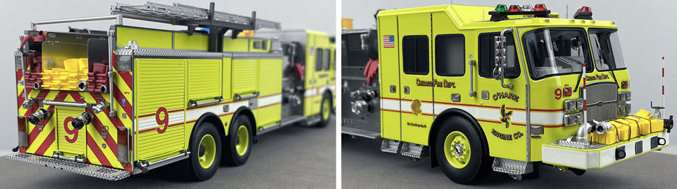 Close up images 11-12 of Chicago O'Hare Engine 9 scale model