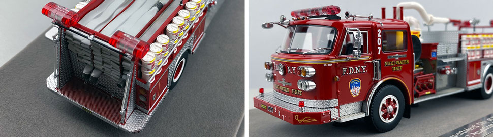 Closeup pictures 3-4 of the FDNY American LaFrance Satellite Maxi-Water Unit 207 scale model