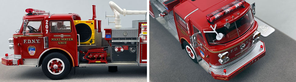 Closeup pictures 5-6 of the FDNY American LaFrance Satellite Maxi-Water Unit 207 scale model