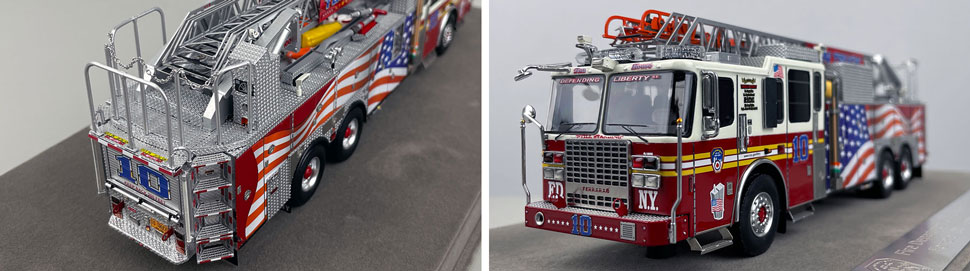 Closeup pictures 3-4 of the FDNY Ladder 10 scale model