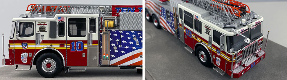 Closeup pictures 5-6 of the FDNY Ladder 10 scale model