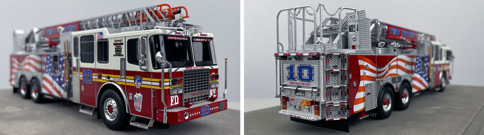 Closeup pictures 11-12 of the FDNY Ladder 10 scale model
