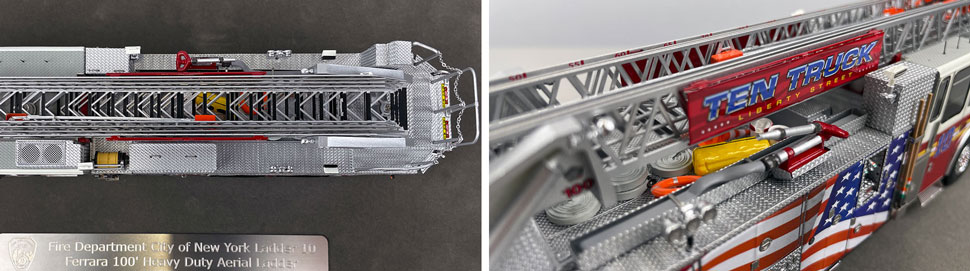 Closeup pictures 13-14 of the FDNY Ladder 10 scale model