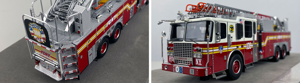 Closeup pictures 3-4 of the FDNY Ladder 108 scale model