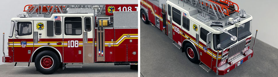 Closeup pictures 5-6 of the FDNY Ladder 108 scale model