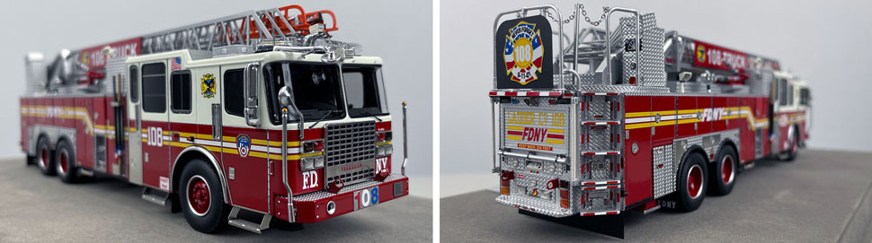 Closeup pictures 11-12 of the FDNY Ladder 108 scale model
