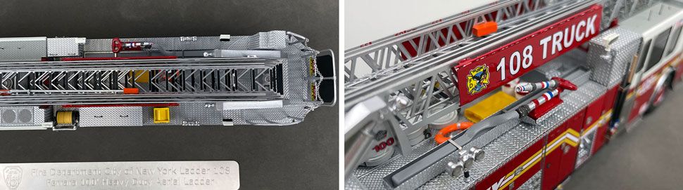 Closeup pictures 13-14 of the FDNY Ladder 108 scale model