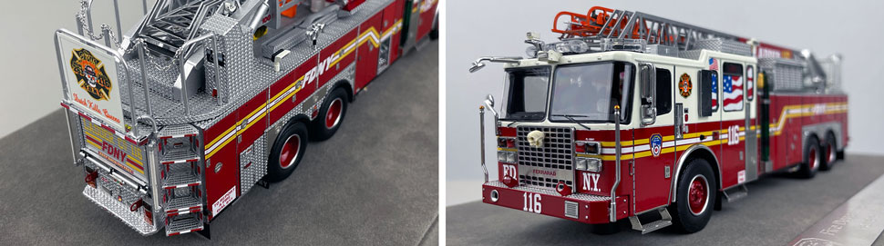 Closeup pictures 3-4 of the FDNY Ladder 116 scale model