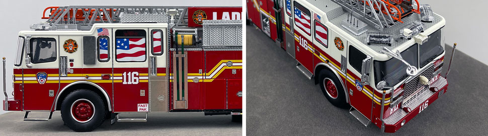 Closeup pictures 5-6 of the FDNY Ladder 116 scale model