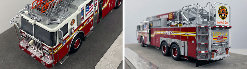 Closeup pictures 7-8 of the FDNY Ladder 116 scale model