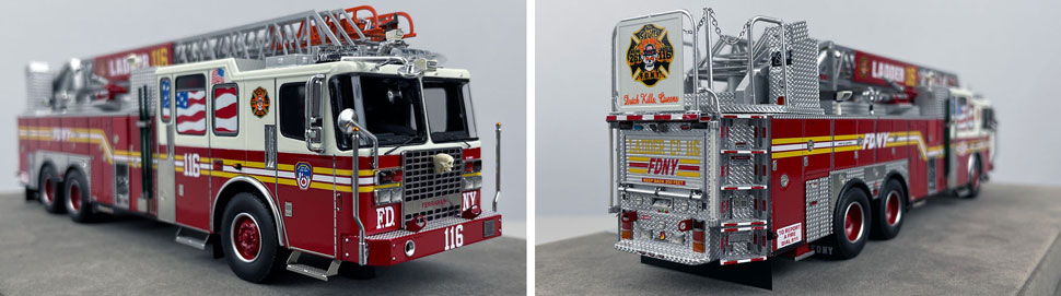 Closeup pictures 11-12 of the FDNY Ladder 116 scale model