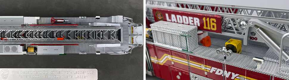 Closeup pictures 13-14 of the FDNY Ladder 116 scale model
