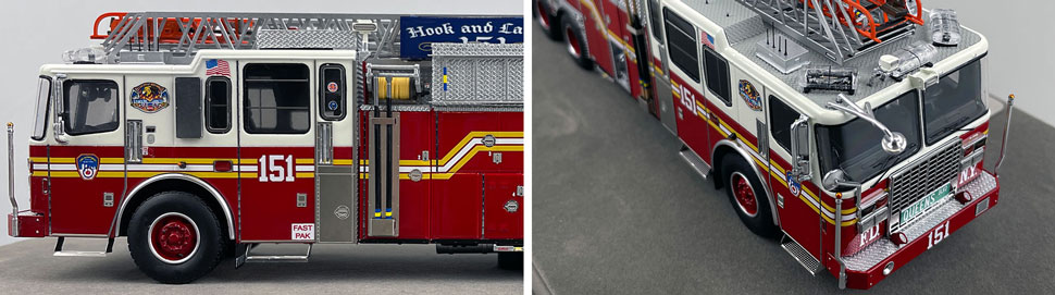 Closeup pictures 5-6 of the FDNY Ladder 151 scale model