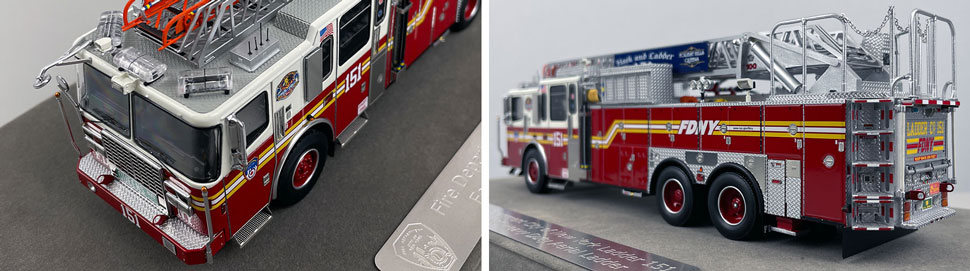 Closeup pictures 7-8 of the FDNY Ladder 151 scale model
