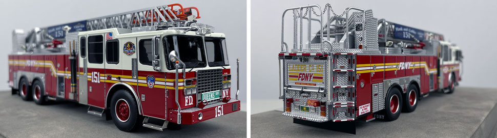 Closeup pictures 11-12 of the FDNY Ladder 151 scale model