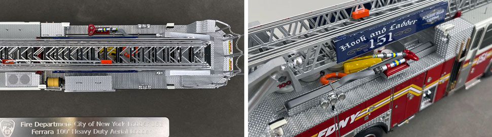 Closeup pictures 13-14 of the FDNY Ladder 151 scale model