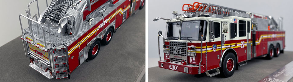 Closeup pictures 3-4 of the FDNY Ladder 27 scale model
