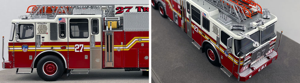 Closeup pictures 5-6 of the FDNY Ladder 27 scale model