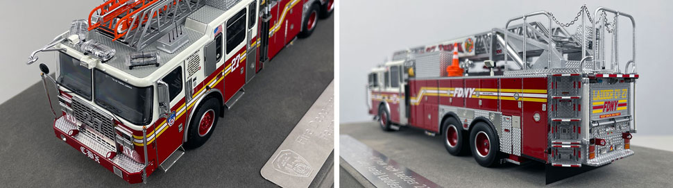 Closeup pictures 7-8 of the FDNY Ladder 27 scale model