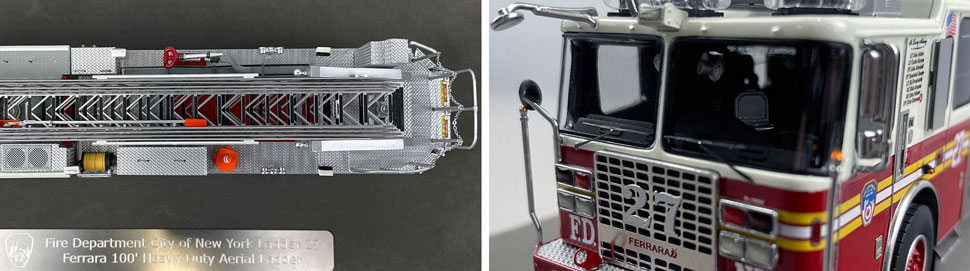 Closeup pictures 13-14 of the FDNY Ladder 27 scale model