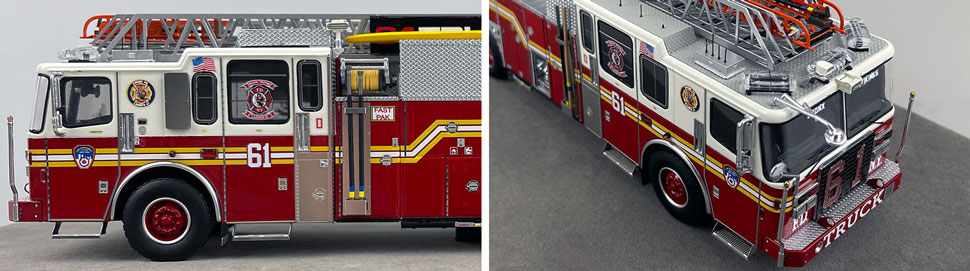 Closeup pictures 5-6 of the FDNY Ladder 61 scale model