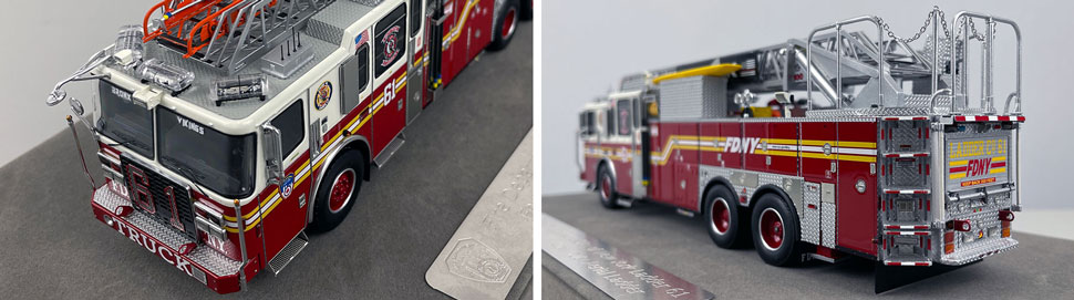 Closeup pictures 7-8 of the FDNY Ladder 61 scale model