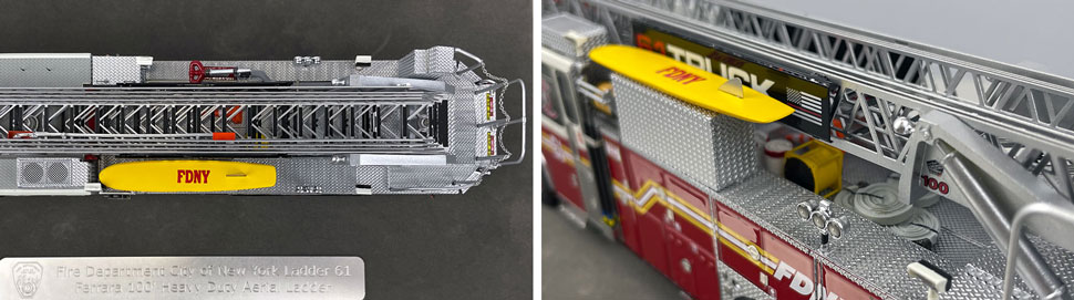 Closeup pictures 13-14 of the FDNY Ladder 61 scale model