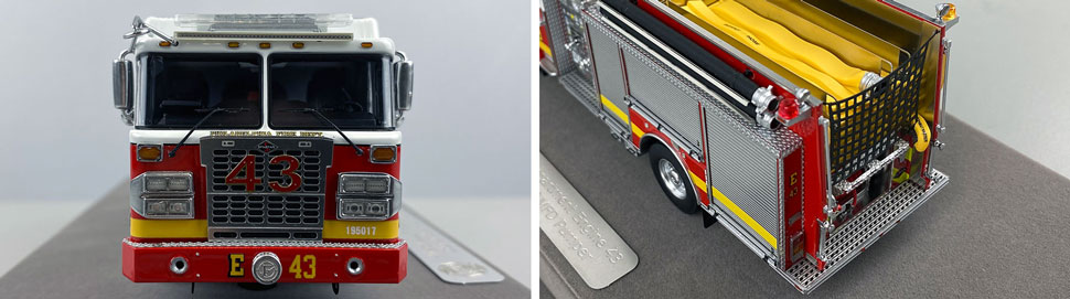 Close up images 1-2 of Philadelphia Fire Department Engine 43 scale model
