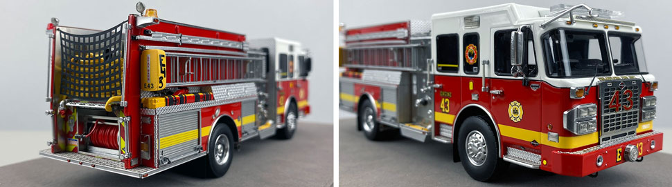 Close up images 11-12 of Philadelphia Fire Department Engine 43 scale model