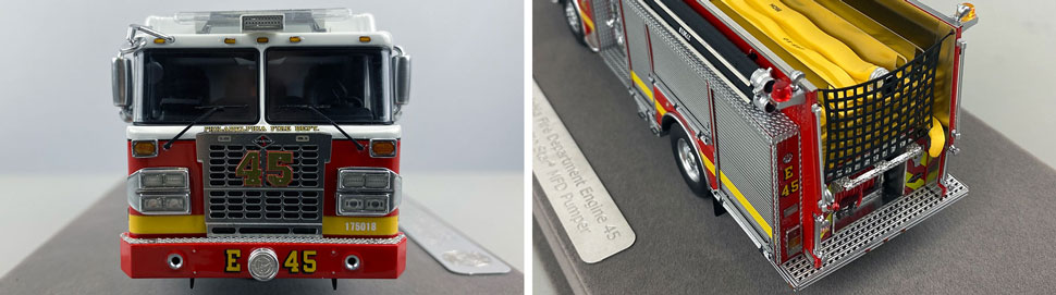 Close up images 1-2 of Philadelphia Fire Department Engine 45 scale model